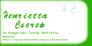 henrietta cserep business card