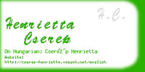 henrietta cserep business card
